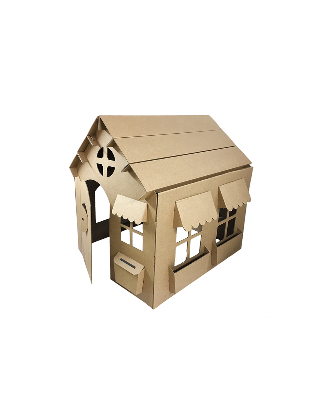 Casita De Carton Grande Casa de cartón gigante 107x80x107cm DIY casita de juegos para 2-3 niños