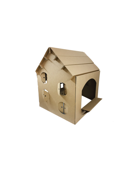 Casa de cartón mediana 82x60x82cm DIY casita de juegos para 1-2 niños