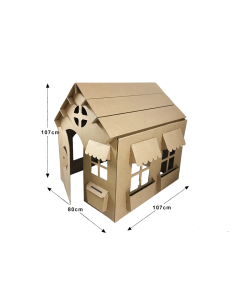 Casa de cartón mediana 82x60x82cm DIY casita de juegos para 1-2 niños 2
