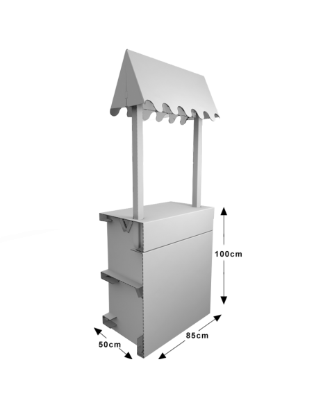 Kiosko de mercadillo grande 85x50x100/215cm