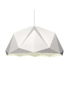 Lámpara de origami en cartón blanco XL Ø80cm