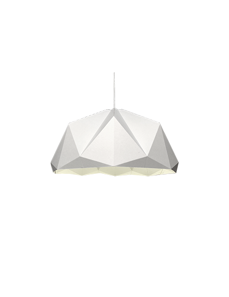 Lámpara de origami en cartón blanco XL Ø80cm