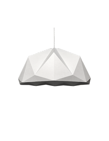 Lámpara de origami en cartón blanco XL Ø80cm