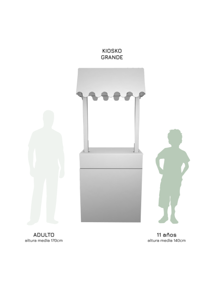 Kiosko de mercadillo grande 85x50x100/215cm