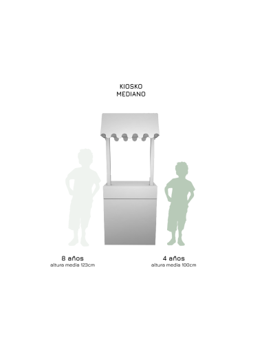 Kiosko de mercadillo mediano 65x40x75/160cm