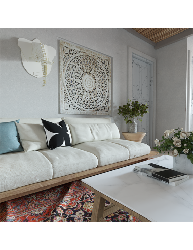 Cabeza de elefante en cartón 3D trofeo ecológico en blanco