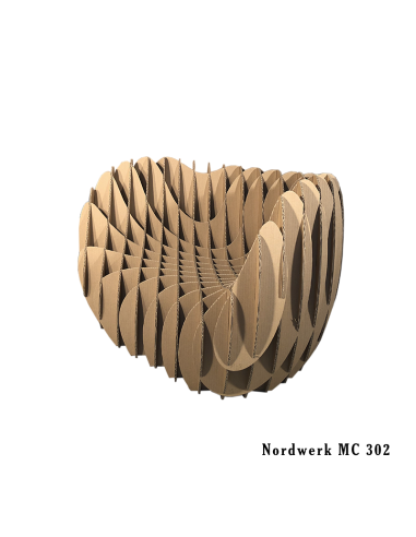 Sillón marrón de cartón ondulado (Nordwerk MC 302)