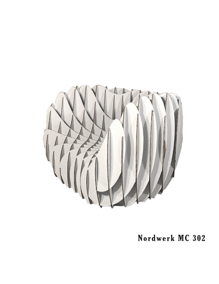 Sillón blanco de cartón ondulado (Nordwerk MC 302)