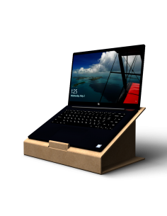 Atril elevador portátil en cartón marrón (hasta 21'')