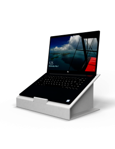 Atril elevador portátil en cartón blanco (hasta 21'')