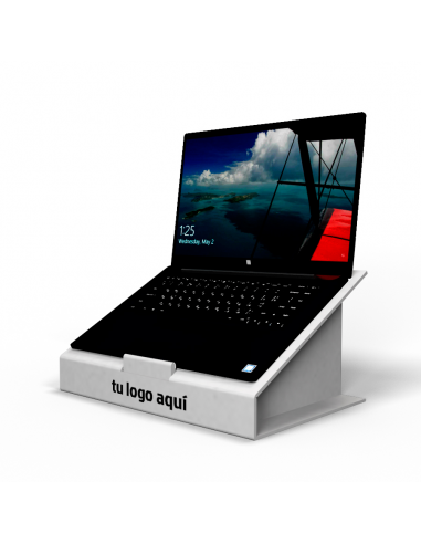 Atril elevador portátil en cartón blanco (hasta 21'')