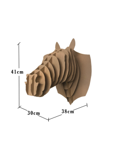 Cabeza de caballo en cartón marrón MEDIANA 38x30x41cm 2