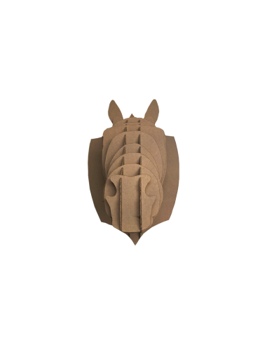 Cabeza de caballo en cartón marrón MEDIANA 38x30x41cm