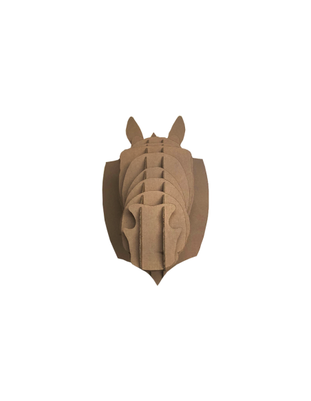 Cabeza de caballo en cartón marrón MEDIANA 38x30x41cm
