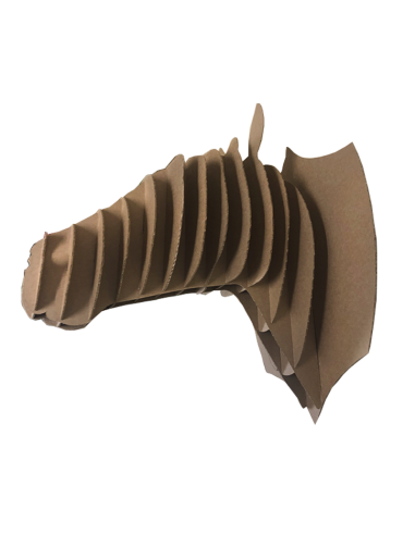 Cabeza de caballo en cartón marrón GRANDE 55x45x32,5cm