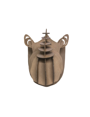 Cabeza de rinoceronte en cartón marrón MEDIANA 30x30x42cm