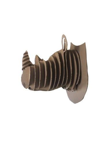 Cabeza de rinoceronte en cartón marrón MEDIANA 30x30x42cm