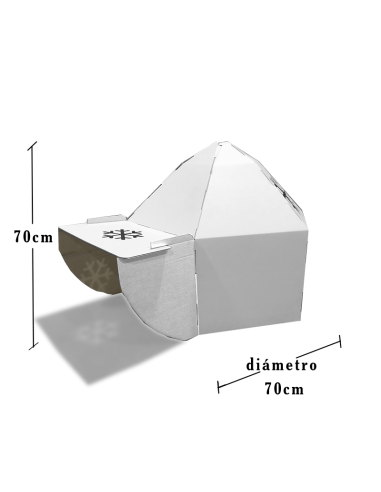 Iglú blanco mediano de cartón 70x70x70cm