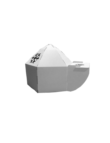 Iglú blanco mediano de cartón 70x70x70cm