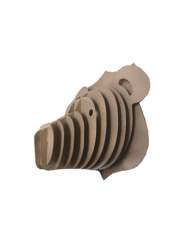 Cabeza de oso Teddy en cartón marrón MEDIANA 30x20x30cm