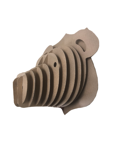 Cabeza de oso Teddy en cartón marrón GRANDE 60x38x62cm