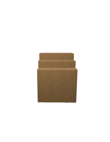 Mostrador escalonado grande color marrónDIY puesto, mesa dulces y primera comunión