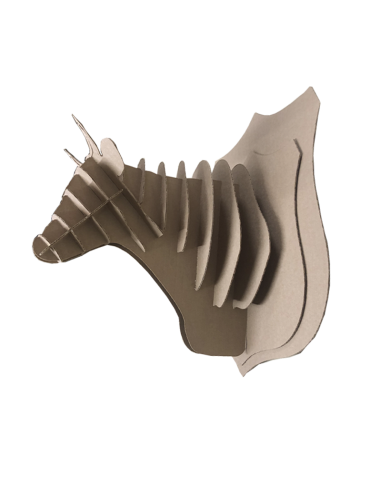 Cabeza de vaca en cartón marrón GRANDE 52x54x46cm