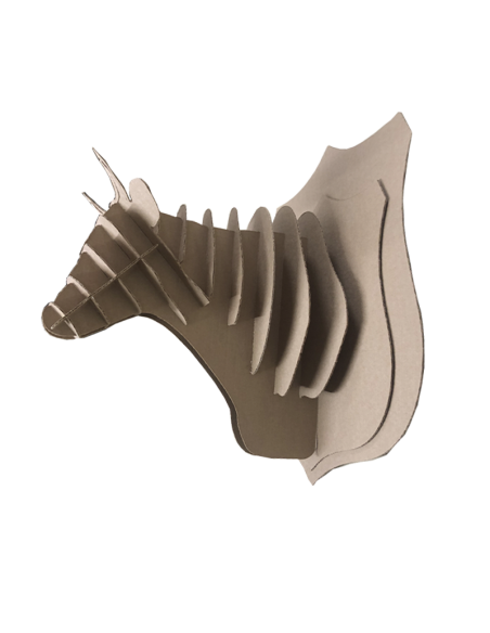 Cabeza de vaca en cartón marrón GRANDE 52x54x46cm