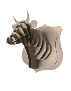 Cabeza de vaca en cartón marrón GRANDE 52x54x46cm