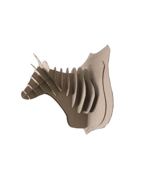 Cabeza de vaca en cartón marrón MEDIANA 35x30x31cm