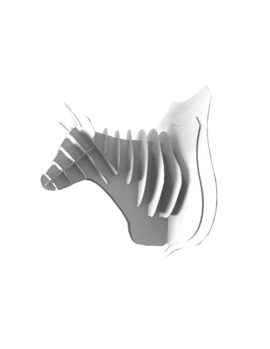 Cabeza de vaca en cartón blanca MEDIANA 35x30x31cm