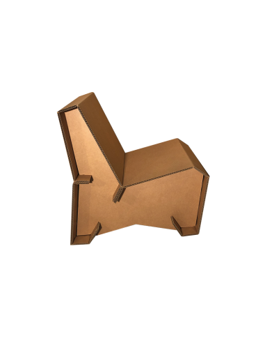 Sillón plegable de cartón marrón HASTA 100 KG