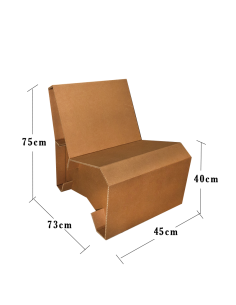 Sillón plegable de cartón marrón HASTA 100 KG 2