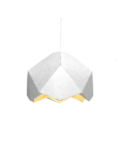 Lámpara origami en cartón blanco Ø40cm