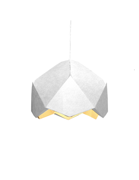 Lámpara origami en cartón blanco Ø40cm