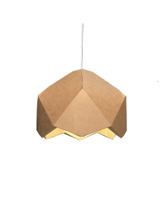 Lámpara origami en cartón marrón Ø40cm