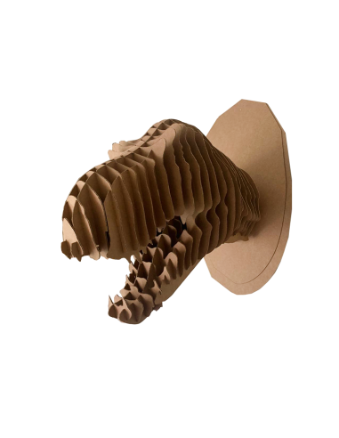 Cabeza de dinosaurio en cartón marrón GRANDE 50x30x57cm