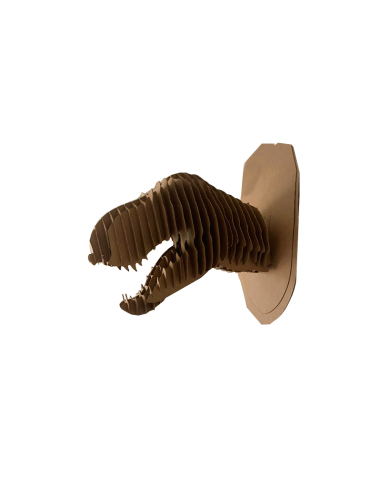 Cabeza de dinosaurio en cartón marrón MEDIANA 36x23x43cm